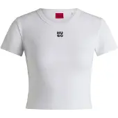 HUGO T-shirt 'Delanor' noir / blanc