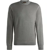 HUGO BOSS Pull Regular en laine vierge avec logo brodé