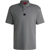 HUGO Deabono D 10261766 Red Short Sleeve Polo Gris M Homme