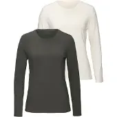 LASCANA T-shirt écru / gris