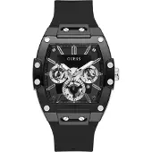 GUESS Montre à affichage analogique 'PHOENIX' noir / argent