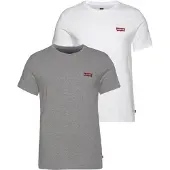 Levi's T-Shirt 'Graphic Crewneck T-Shirt - 2 Pack' gris / blanc