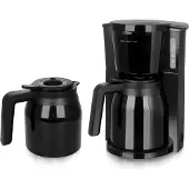 Emerio cafetière avec double carafe isotherme – 1 L café filtre – 8 tasses – système anti-goutte – adaptée aussi pour le camping – CME-125050 – noir