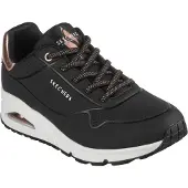 SKECHERS Baskets basses 'Uno' or rose / noir