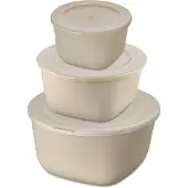 Koziol Boîte à snacks avec couvercle 1 l + 2 l + 4 l CONNECT BOX STOCKHOLM, set de 3 récipients,