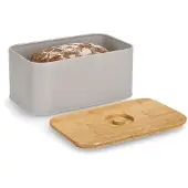Zeller Boîte à pain avec couvercle en bambou, Stockage du pain, Beige, Marron