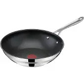 Tefal Jamie Oliver E3101925, Wok / Poêle à frire, Acier inoxydable, Acier inoxydable, Titane, Verre, 250 °C