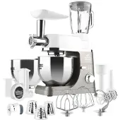 Eta Robot de cuisine Gustus IV Maximus I entièrement métallique I 2x5.5 litres bol I 1200 watts I pétrin I batteur I paquet d'accessoires y compris hachoir à viande