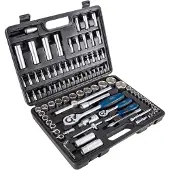 Scheppach TB94 Coffret à outils | 94 pces Jeu de clés à douilles Coffret de cliquets Coffret de noix Bitset Boîte à outils