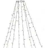 Konstsmide Manteau d'arbre LED avec anneau Ø 11, 8 brins à 30 diodes ambre, givré, prémonté, minuterie 8h, noir,24V, extérieur (IP44) , câble noir - 6394-820