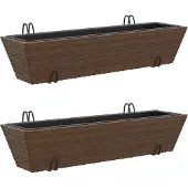 vidaXL Jardinières avec crochets 2 pcs marron résine tressée