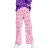 Silvian Heach Femme Carreau Rose Paon Pantalon M
