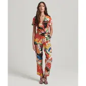 Superdry Vintage Woven Jumpsuit Short Sleeve Dress Multicolore S Femme