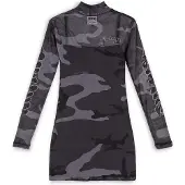 Grimey Tusker Temple Micro Mesh Long Sleeve Short Dress Gris M Femme