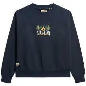 Superdry Travel Souvenir Loose Sweatshirt Bleu 2XS Femme