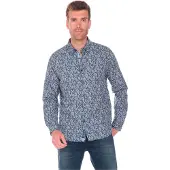 Le Temps des Cerises Chemise 'Fusar' bleu foncé / rose / blanc cassé