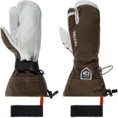 Hestra Army Leather Heli Ski, 3 doigts gants de ski, brun