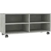vidaXL Armoire TV à roulettes gris béton 90x35x35 cm Bois composite