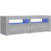 vidaXL Armoire TV avec lampes LED Gris Sonoma 120x35x40 cm