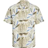 Jack & Jones Summer Leaf Short Sleeve Shirt Beige M Homme