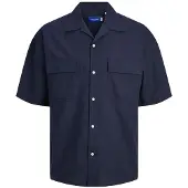 Jack & Jones Summer Short Sleeve Shirt Bleu M Homme