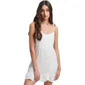 Superdry Vintage Cami Mini Sleeveless Dress Blanc 2XS Femme
