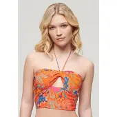 Superdry Crop Cut Out Sleeveless Top Orange L Femme