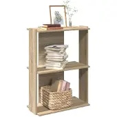 vidaXL Bibliothèque à 3 niveaux chêne sonoma 60x30x80 cm