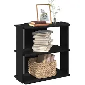vidaXL Bibliothèque à 3 niveaux noir 60x30x80 cm bois d'ingénierie