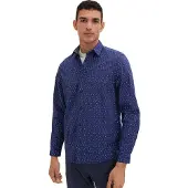 Tom Tailor Printed 1037062 Long Sleeve Shirt Bleu S Homme