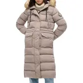 Superdry Femme Manteau Long en Fausse Fourrure Everest Beige Taille: 38
