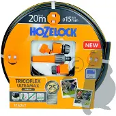 Hozelock Tuyau d’arrosage anti écrasement - gris bandes 3D jaunes (48 uc/pal) - 15mm - 20m