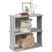 vidaXL Bibliothèque 3 niveaux sonoma gris 60x30x60cm bois d'ingénierie