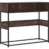 vidaXL Table console chêne marron 90x35x80 cm bois d'ingénierie