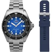 RUHLA Ruhl 1929 NVA Commando 4960M-3 SET montre, Blanc, Bleu, (Horloge analogique, Montre de plongée)