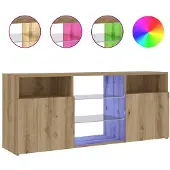 vidaXL Armoire TV avec lampes LED Chêne Artisan 120x30x50 cm