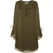 Pepe Jeans pour femme. PL953617 Robe respect vert (S), Casuel, Polyester, Manche longue