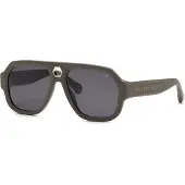 Philipp Plein Spp143 Geometric Sunglasses Vert,Gris Smoke/CAT3 Homme