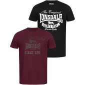 Lonsdale T-Shirt gris foncé / merlot / noir / blanc