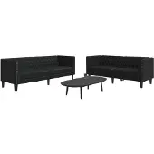 vidaXL Ensemble de canapé Chesterfield 2 pièces noir similicuir