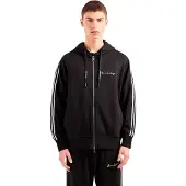 Armani Exchange Veste de survêtement noir / blanc