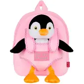 Perletti Peggie Penguin Sac à dos réversible avec peluche 27cm