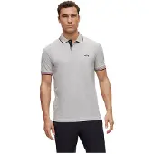 BOSS Paul Curved Short Sleeve Polo Gris S Homme