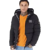 Crosshatch Veste à Capuche Rembourrée Homme Pitsburg Noir