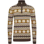 !Solid Pull-over 'Winoldo' marron / moutarde / blanc