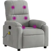 vidaXL Fauteuil de massage gris clair tissu microfibre