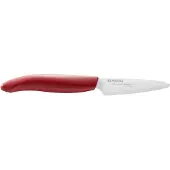 Kyocera - Fk-075-Wh Rd - Petit Couteau D'office - Manche Rouge - Lame Céramique Blanche - 7,5 Cm