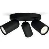 Philips myliving 5058330PN, Spot d'éclairage en surface, GU10, 3 Glühbirne(n), LED, 220-240, Schwarz