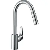Hansgrohe robinet de cuisine Focus M41, monocommande, hauteur 240 mm, technologie EcoSmart, douchette extractible, 2 jets, finition chrome