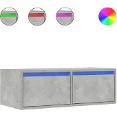 vidaXL Armoire TV avec lampes LED gris béton 75x35,5x25 cm